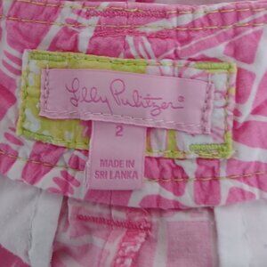 Lilly Pulitzer Pink Geometric Print Shorts Size 2